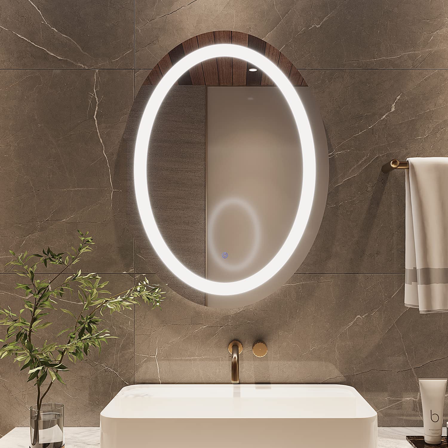 MIRPLUS 20x28 inches Oval Bathroom Mirror for Wall