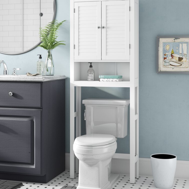 Freestanding bathroom led medicine cabinet over the toilet storage
