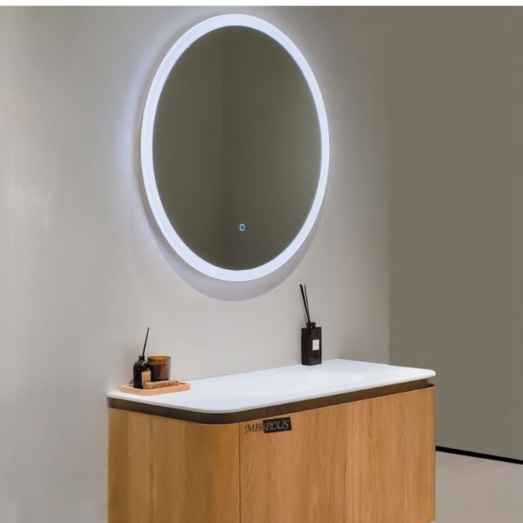 MIRPLUS FK514 motion sensor lighted mirror with waterproof, anti-fog glass and LED lighting.