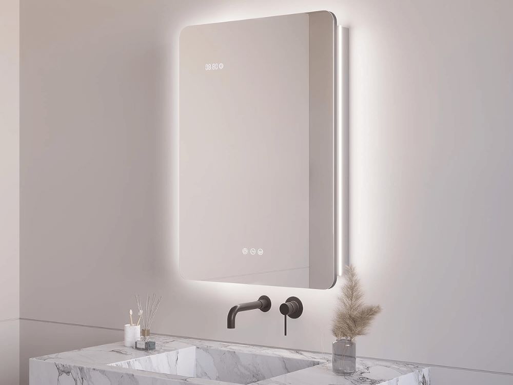 Luxury design modern backlit bathroom mirror with rectangle led mirror
