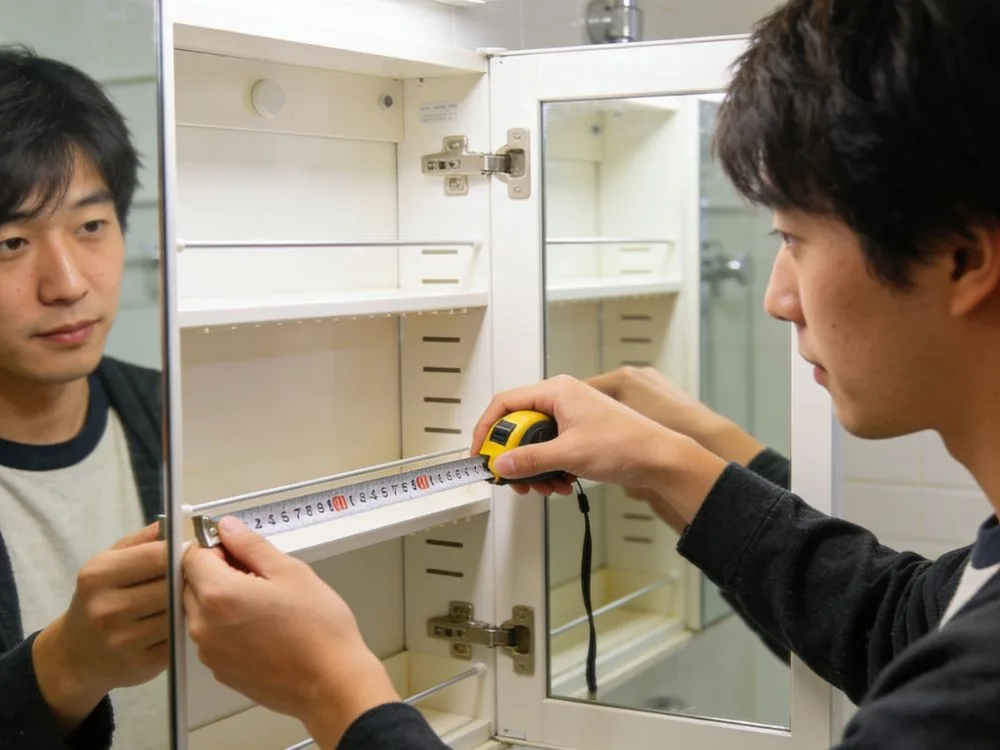 How to Replace Bathroom Medicine Cabinet Shelves: access your current shelves