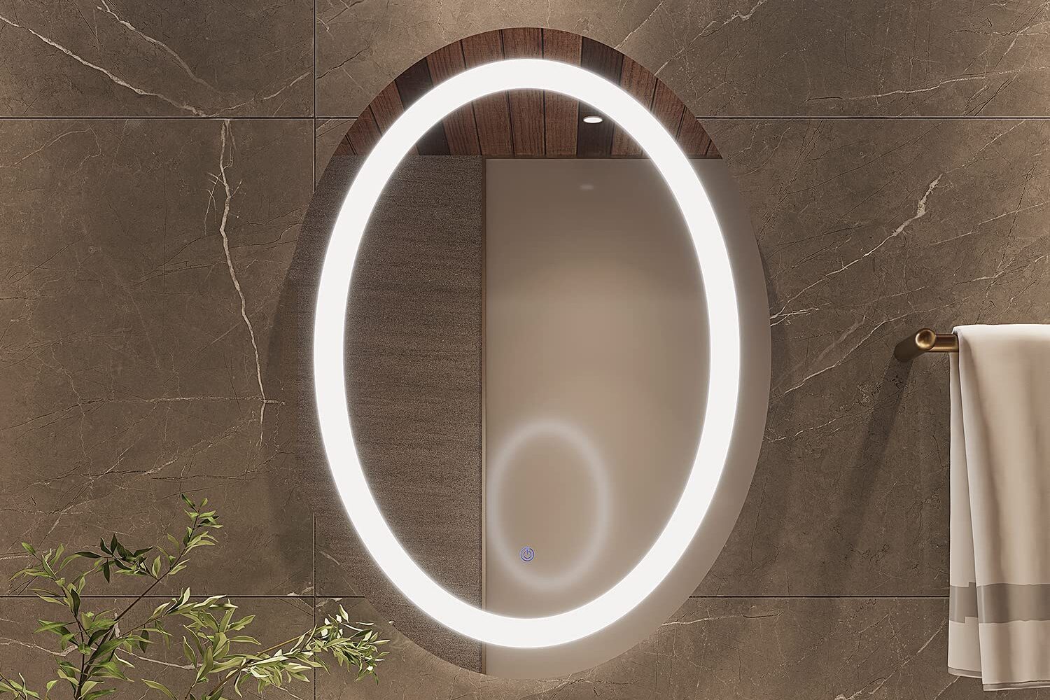 MIRPLUS 20x28 inches Oval Bathroom Mirror for Wall