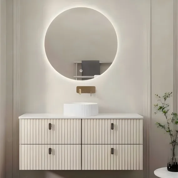 MIRPLus Round LED bathroom cabinet with touch button switch